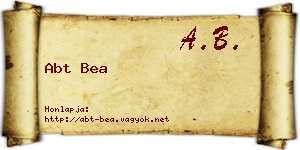 Abt Bea névjegykártya